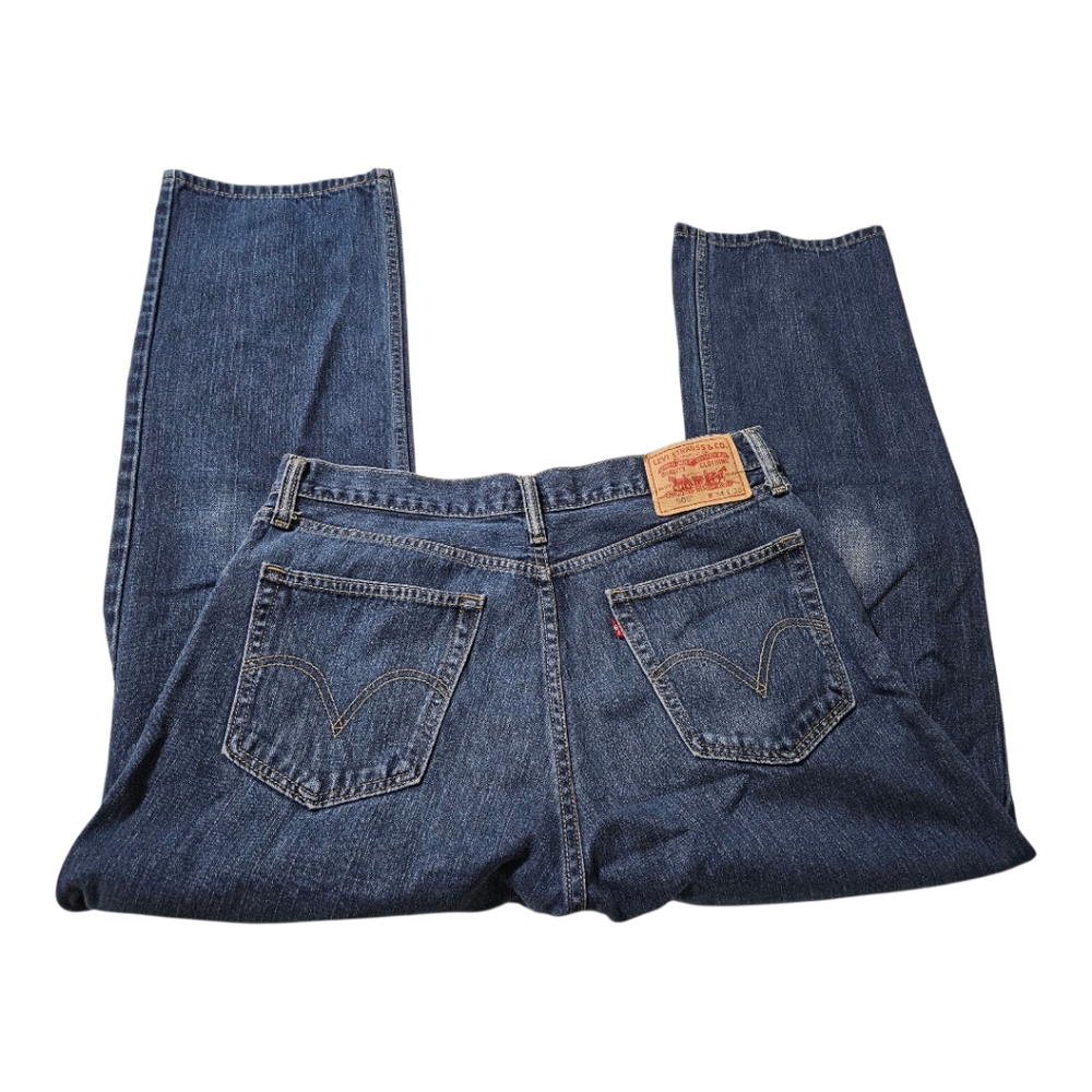 Levis 505 Mens Straight Fit Jeans Size 34 × 30 Classic Blue Denim